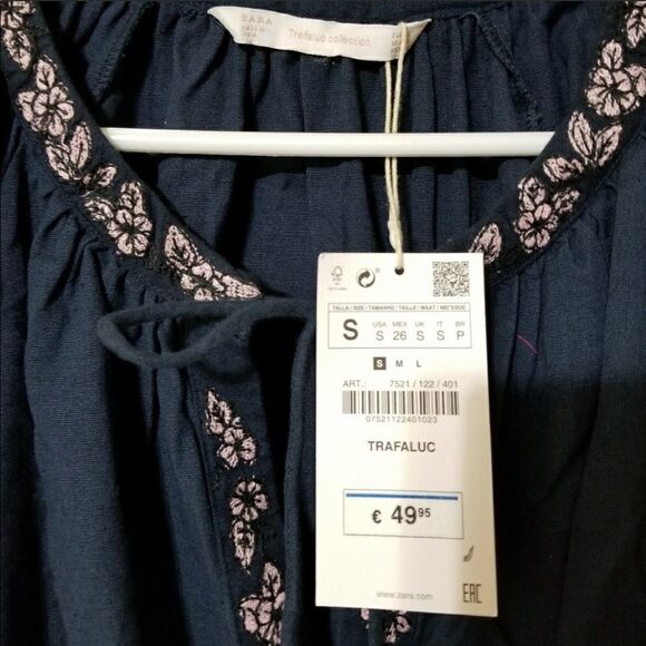 ✨4xHP✨Navy Blue Short Embroidered Tunic MidiDress✨ - Picture 12 of 12